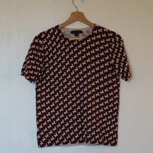 Ann Taylor Women’s Short Sleeve Knit Top with Horse Print – Size Small